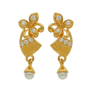 Stunning Floral Bell Design Gold Stud